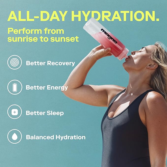 MAGNA Electrolytes Powder Drink Mix for Hydration, Energy & Focus Support with Magnesium L Threonate, Sodium, Potassium, Vitamin D, B6 & B12, Sugar Free, Watermelon Lime Flavor, 14 Servings