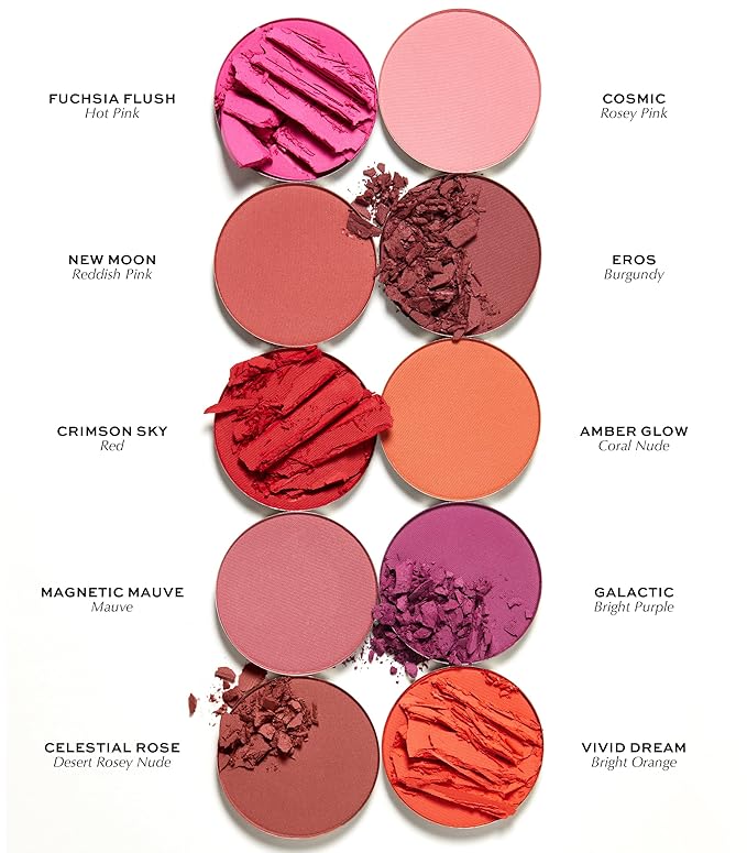 MAKE Beauty Skin Mimetic Microsuede Blush - Matte Powder Blush for Cheeks with Long Lasting Color - Non Comedogenic, Travel Size Makeup Single Palette. Shade - Eros (Burgundy)