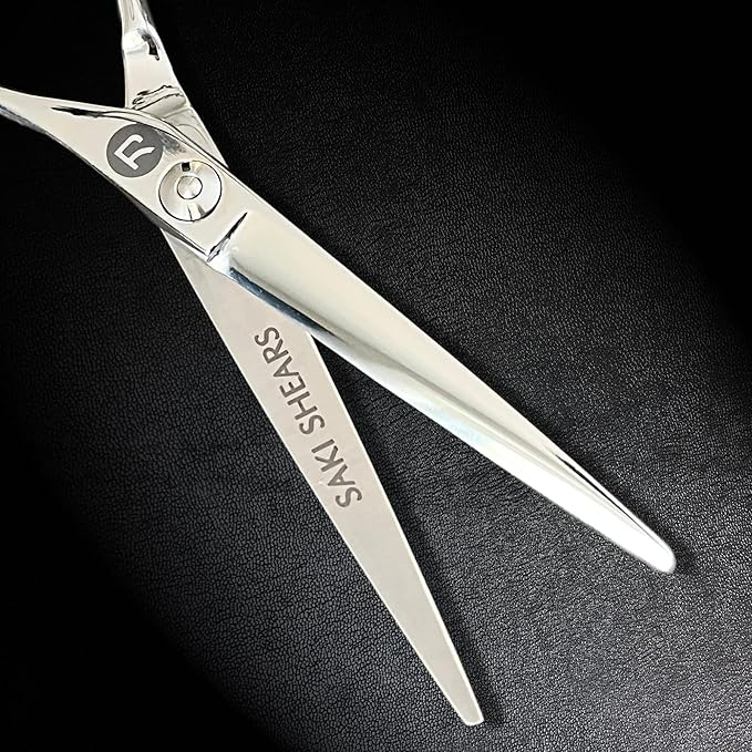 Saki Shears Odachi 5.5" Hair Cutting Scissors/Shears - Straight Handles - Dual Tangs - Zero Offset - Lightweight Hair Scissors for Professionals - Japanese 440C Steel - For Barbers and Hairdressers