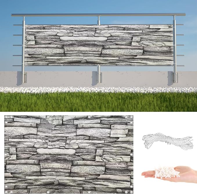 Fence Privacy Screen 4.6' x 19.7' UV Protection Weather-Resistant Privacy Fence by AYLFBFU
