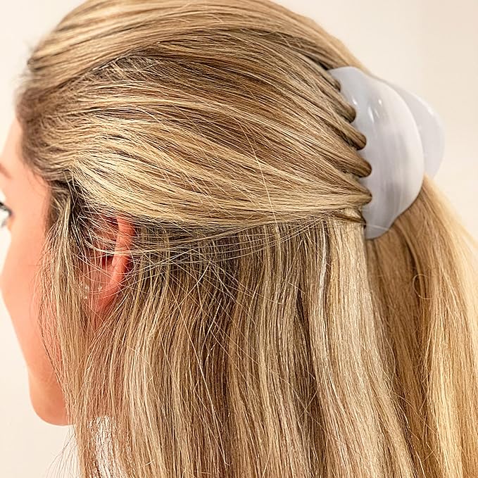 Camila Paris CP2555 French Hair Clip for Women for Thick Hair for Long Curly Wavy Hair, White, Girls Hair Claw Clips Jaw Styling Hair Accessories for Women, Strong Hold No Slip Grip, Made in France