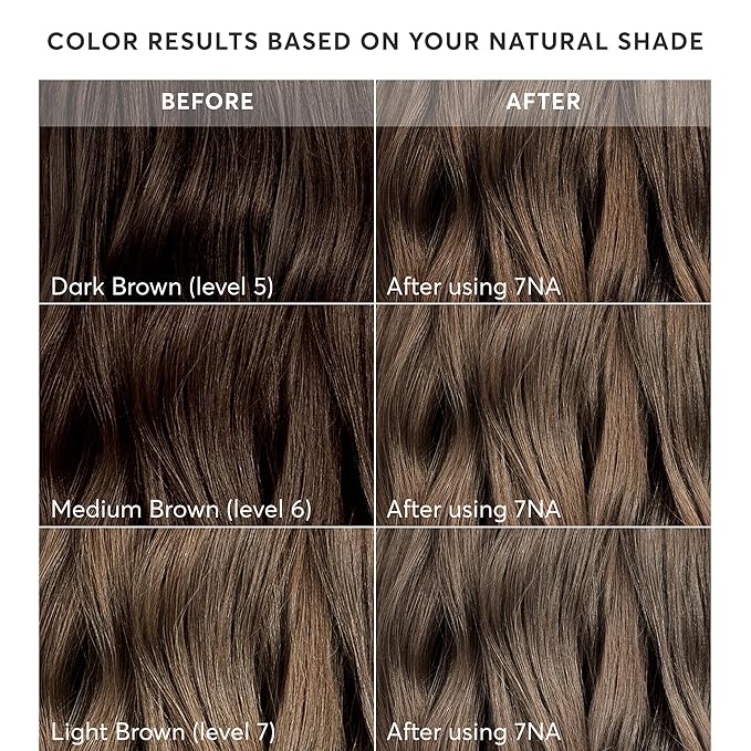 Madison Reed Radiant Hair Color Kit | 7NA Light Ash Brown with Cool Smoky Undertones (Arezzo Brown) for 100% Gray Hair Coverage | Dimensional Permanent Hair Dye | PPD-Free & Ammonia-Free | 1 Pack