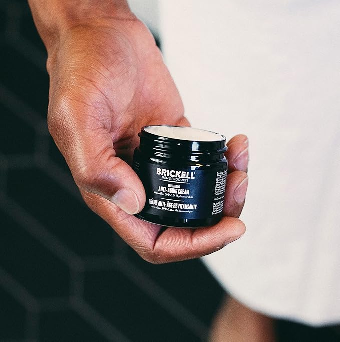 Brickell Men's Day and Night Anti Aging Cream Routine, Natural and Organic, Unscented, Skincare Gift Set