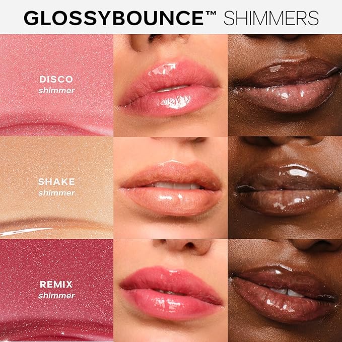 Saie Glossybounce Duo - Hydrating Lip Gloss & Tinted Lip Oil Hybrid - Disco (.17 oz), Bounce (.17 oz), Non-Sticky Shine with Hyaluronic Acid & Jojoba Oil for Soft, Plump Lips