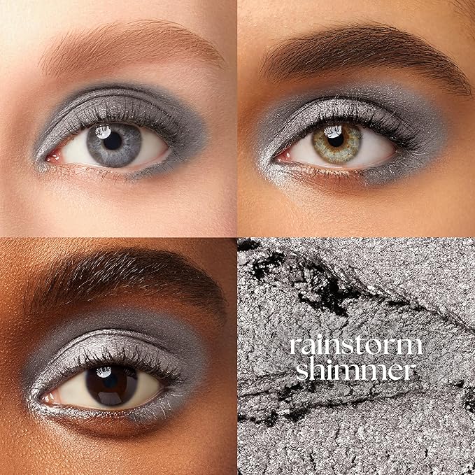 Julep Eyeshadow 101 Cream-to-Powder Waterproof Shadow Stick – Rainstorm Shimmer – Long-Lasting, Crease-Proof, Deep Silver Shimmer Cream Eyeshadow with Built-in Smudger