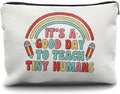 Nogrit Teacher Appreciation Makeup Cosmetic Bag, It's a Good Day to Teach Tiny Humans Watercolor Makeup Travel Toiletry Bag, Back to School Gifts for Teachers, Thank You Gifts for Teachers