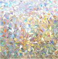 rabbitgoo Window Privacy Film Rainbow Film Decorative Window Sticker, 3D Static Stained Glass Cling Tint for Home Heat Control Non-Adhesive, 35.4 x 157.4 inches