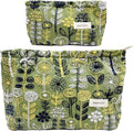 2 Pcs Makeup Bags, Large Cosmetic Bag Travel Toiletry Bag Organizer for Women, Embroidery Craft,Makeup Bag Small Cosmetic Pouch Purse with Zipper Gifts for Girls Teen