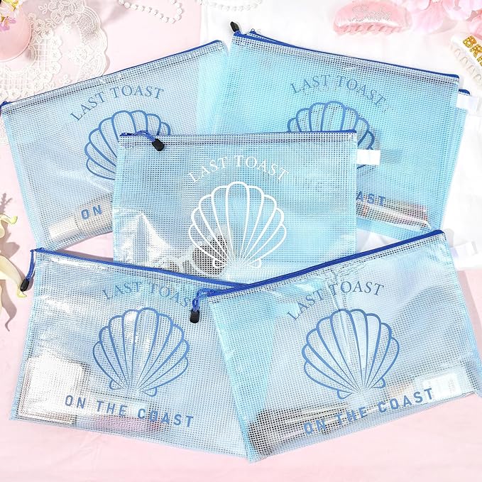 SOIDRAM 6PCS Bridesmaid Makeup Bag Clear Zippered Bag Bridesmaid Proposal Gifts Cosmetic Pouch for Wedding Party Favors Bachelorette Party Decorations Toiletry Organizer Bag Cosmetic Case Gift