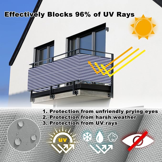 Fence Privacy Screen 3.1' x 13.1' UV Protection Weather-Resistant Privacy Fence - Image 4