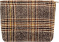 Makeup Bags for Purse Zipper Cosmetic Pouch Large Travel Canvas Make Up Organizer Tool Pouch for Women and Girls,Plaid Brown