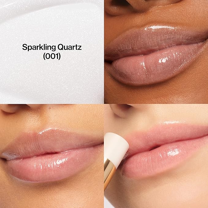 REVLON Super Lustrous Glass Shine Balm, Hydrating Tinted Lipstick, Sheer, Glossy Shiny Finish, 001 Sparkling Quartz, 0.11 oz