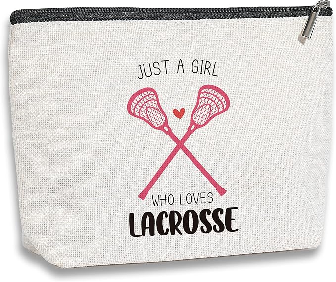 Lacrosse Gifts Lacrosse Makeup Bag Gifts for Lacrosse Moms Sports Players Team Birthday Gifts for Women Friend Sister BFF Bestie