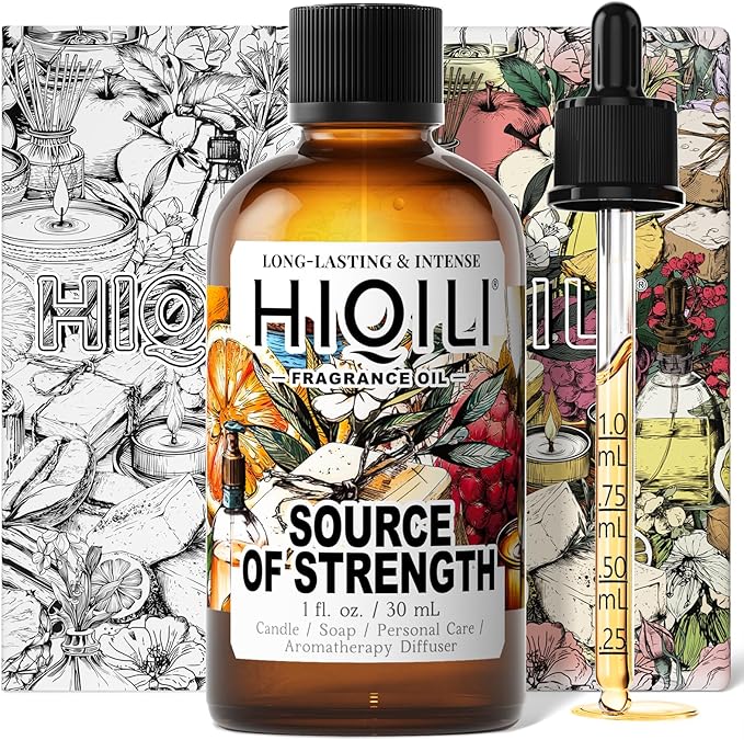 HIQILI Source of Strength Fragrance Oil for Diffuser, DIY Perfume, Candle, Soap Making, Long Lasting Crisp & Refreshing Scents - 1 Fl Oz