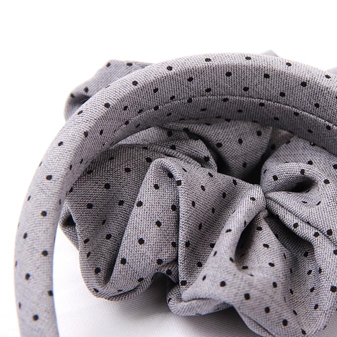 Headband and Scrunchie Set for Women 2Pack Hair Ties for Girls Elastics Bands Ponytail Holder Hair Accessories Grey Dot