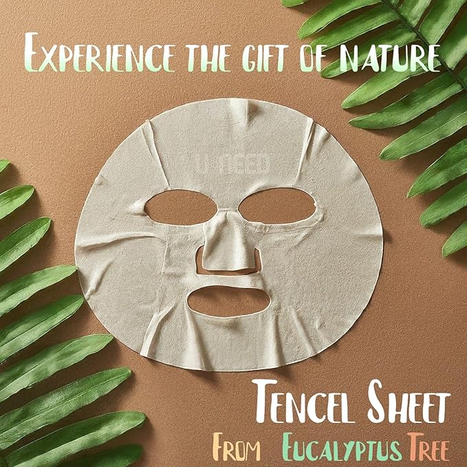 U-NEED 100 pcs Korean Face Sheet Mask (10 Types x 10 pcs) Natural Facial Mask Sheet | Tencel | Skin Care | Made in Korea | Moisturizing & Tightening | Pigment Balancing | K-Beauty