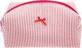 PAZIMIIK Cozy Makeup Bag Small Aesthetic Travel Zipper Cosmetic Pouch for Women Make Up Beauty Accessories Brushes, Stripe Red