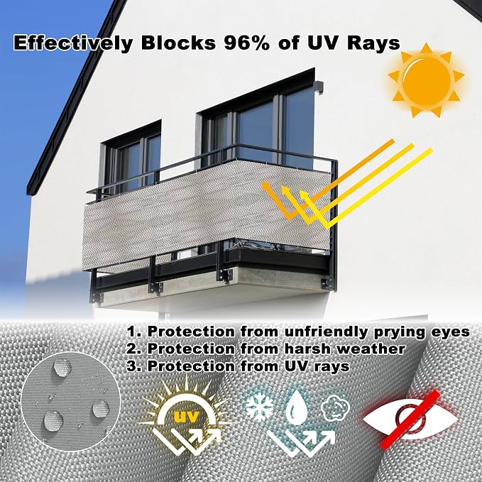 Privacy Screen Protector 3' x 32.8' UV Protection Weather-Resistant Garden Fence - Image 4