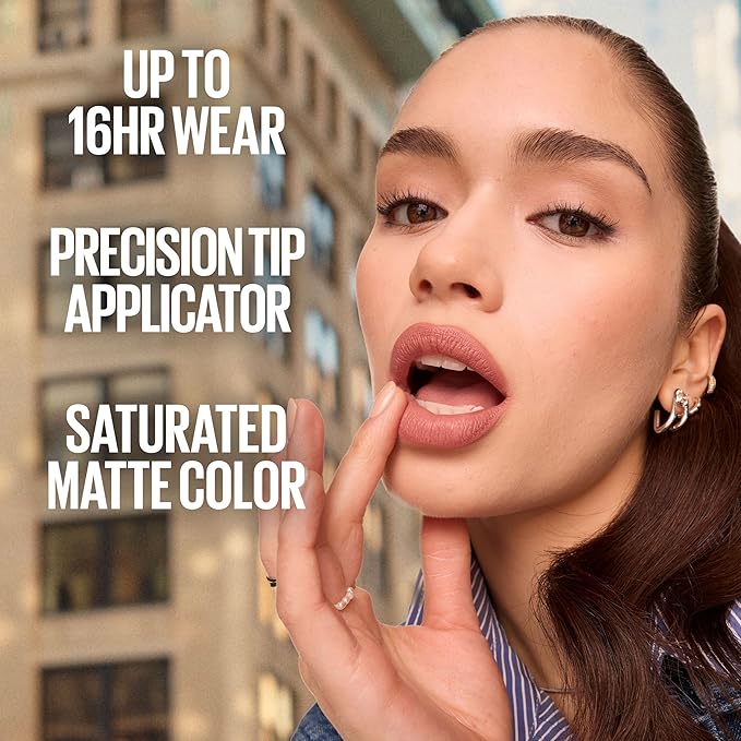MAYBELLINE Super Stay Matte Ink Liquid Lipstick Makeup, Long Lasting High Impact Color, Up to 16H Wear, Shot Caller, Bright Pinky Red, 1 Count, Packaging May Vary (Pack of 2)