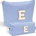 YOOLIFE Personalized Initial Makeup Bag - Travel Cosmetic Bag for Mom, Niece, Teen Girl Birthday Gifts