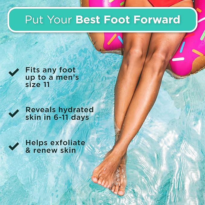 DERMORA Foot Peel Mask | Skin Exfoliating Foot Masks | Dry, Cracked Feet, Callus, Dead Skin Remover | Baby Soft Feet, Tea Tree Scent | Pack of 2 | Regular