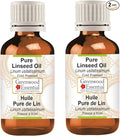 Greenwood Essential Pure Linseed Oil (Linum usitatissimum) Cold Pressed (Pack of Two) 100ml X 2 (6.76 oz)