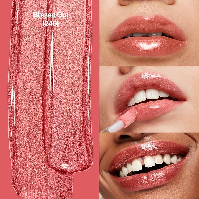 Revlon Super Lustrous Lip Gloss, Non-Sticky, Hydrating, High Shine Finish, 246 Blissed Out, 0.13 oz
