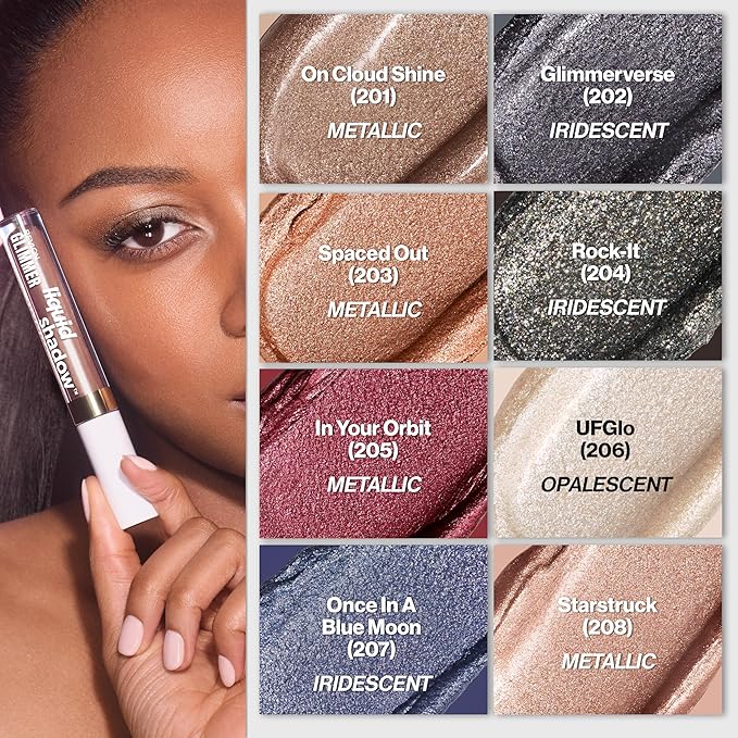 REVLON Glimmer Liquid Shadow, Smudge-Proof Shimmer Eyeshadow Makeup, Long Lasting, High Pigment, 208 Starstruck