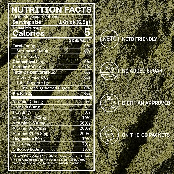 FACTOR FORM Hydration Boost Electrolyte Powder | 1800mg Electrolytes | Vitamin C, D, B6 & B12 for Energy & Immunity | No Added Sugar | 5 Calories | 15 Packets (15 Packets, Lemon Lime)
