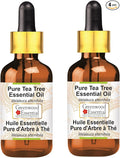 Greenwood Essential Tea Tree Essential Oil (Melaleuca alternifolia) with Glass Dropper Steam Distilled (Pack of Two) 100ml X 2 (6.76 oz)