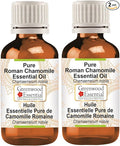 Greenwood Essential Pure Roman Chamomile Essential Oil (Chamaemelum nobile) Steam Distilled (Pack of Two) 100ml X 2 (6.76 oz)
