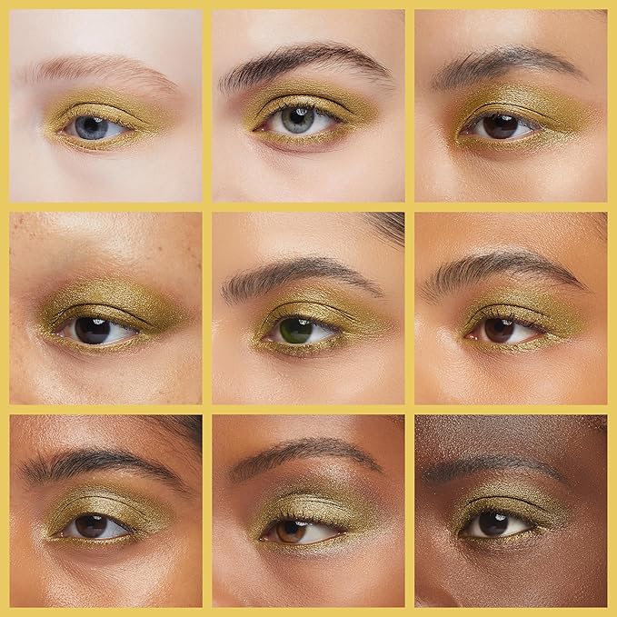 Shiny Gold Champagne Golden Glow Shimmering Shimmer Pressed Powder Single Vegan Eyeshadow; Talc, Paraben & Cruelty Free