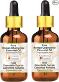 Greenwood Essential Pure Roman Chamomile Essential Oil (Chamaemelum nobile) with Glass Dropper Steam Distilled (Pack of Two) 100ml X 2 (6.76 oz)