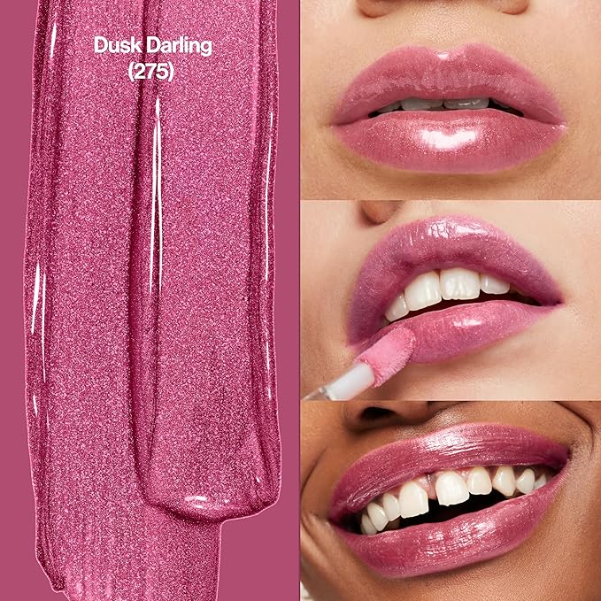 REVLON Super Lustrous Lip Gloss, Non-Sticky, Hydrating, High Shine Finish, 275 Dusk Darling, 0.13 oz (Pack of 2)
