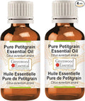 Greenwood Essential Pure Petitgrain Essential Oil (Citrus aurantium Amara) Steam Distilled (Pack of Two) 100ml X 2 (6.76 oz)