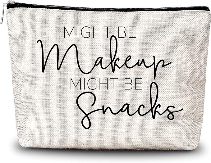 GREOXG Makeup Bag Gifts for Women Who Have Everything, Might Be Makeup Might Be Snacks Travel Cosmetic Bag, Friendship Gifts for Girls Teens Women Birthday Christmas Graduation-A03