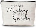 GREOXG Makeup Bag Gifts for Women Who Have Everything, Might Be Makeup Might Be Snacks Travel Cosmetic Bag, Friendship Gifts for Girls Teens Women Birthday Christmas Graduation-A03
