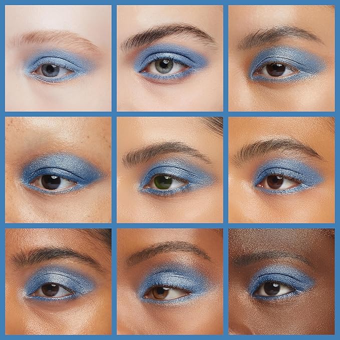 Oulac Blue Cream Eyeshadow also for Highlighter Large Capacity Highly Pigmented Eye Shadow Waterproof &Long Lasting with Moisturizing Formula. Shimmer Glitter Eye Makeup. 6g.(02)