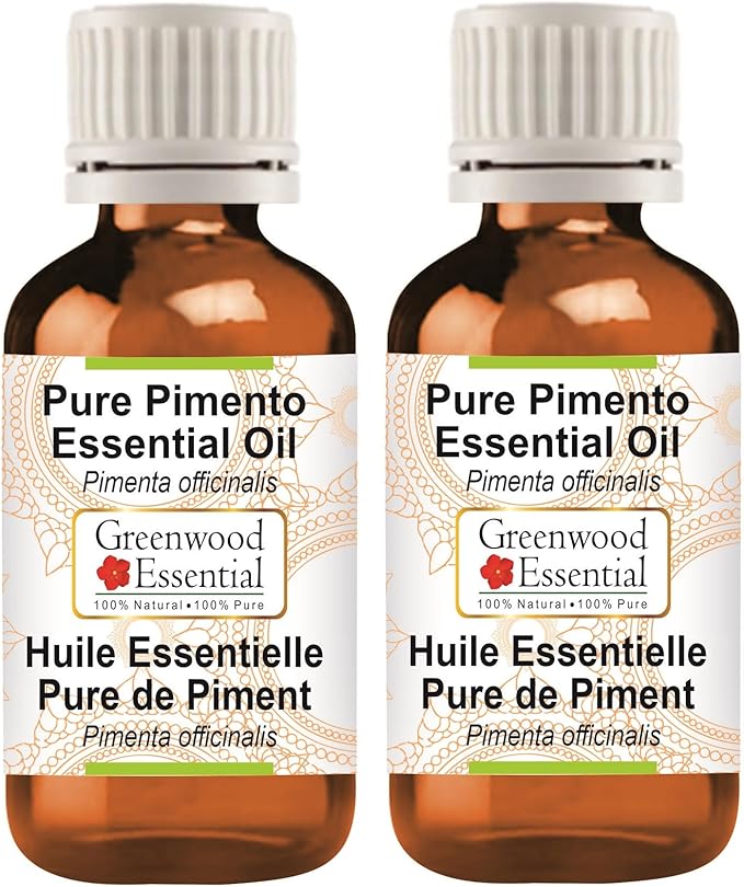 Greenwood Essential Pure Pimento Essential Oil (Pimenta officinalis) Steam Distilled (Pack of Two) 100ml X 2 (6.76 oz)