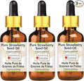 Greenwood Essential Pure Strawberry Seed Oil (Fragaria ananassa) with Glass Dropper 100% Natural Therapeutic Grade (Pack of Three) 100ml X 3 (10.1oz)
