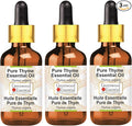 Greenwood Essential Thyme Essential Oil (Thymus vulgaris) with Glass Dropper Steam Distilled (Pack of Three) 100ml X 3 (10.1oz)