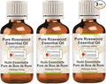 Greenwood Essential Pure Rosewood Essential Oil (Dalbergia Sissoo) Steam Distilled (Pack of Three) 100ml X 3 (10.1oz)