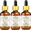 Greenwood Essential Pure Avocado Oil (Persea americana) with Glass Dropper Cold Pressed (Pack Of Three) 100ml X 3 (10 oz)